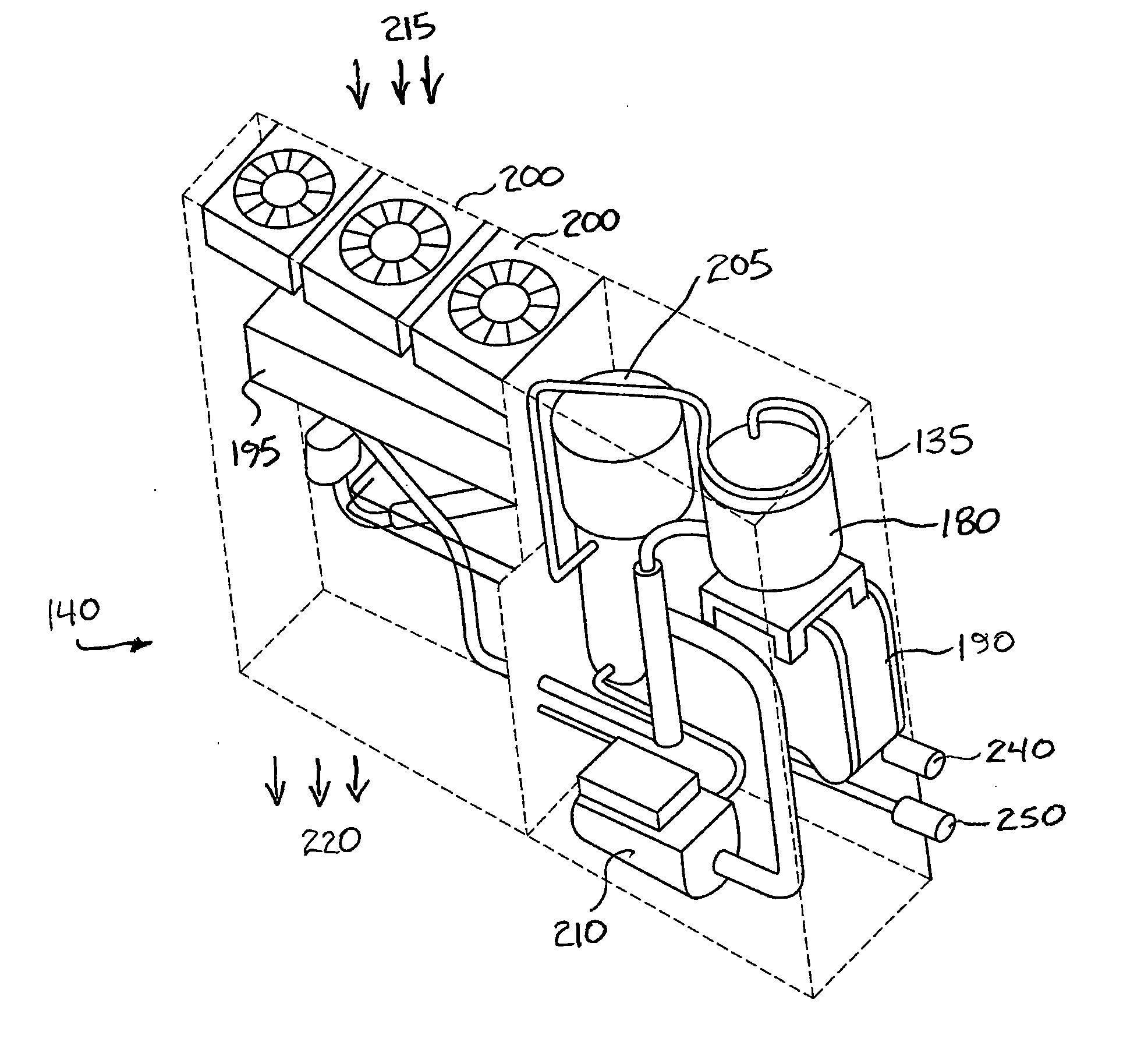 Aircraft air chiller with reduced profile