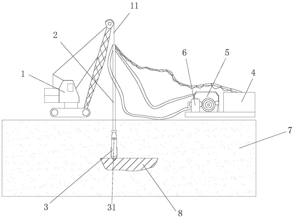 Deep foundation treatment device and method