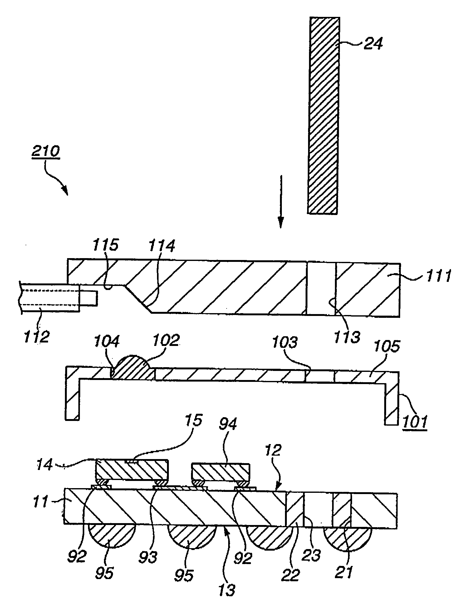 Optical device mounted substrate assembly