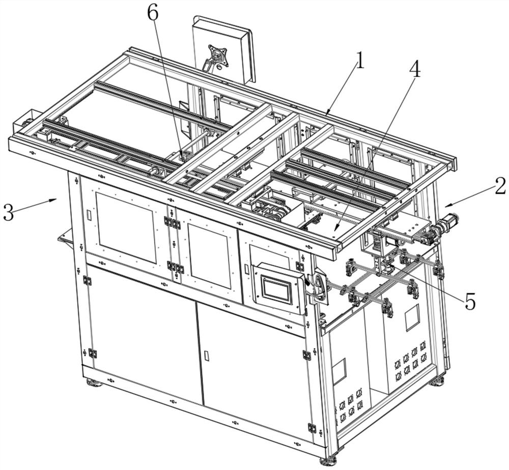 Material transfer device for abdominal pad processing