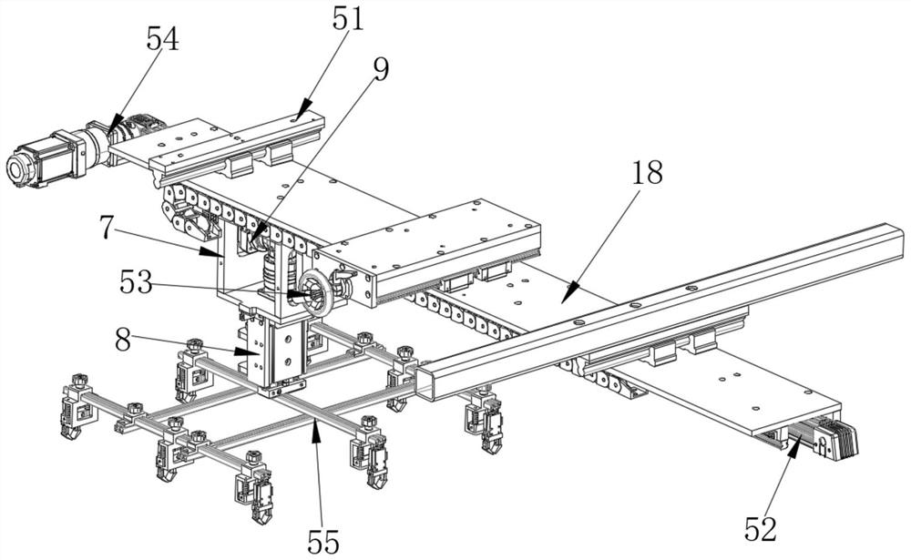 Material transfer device for abdominal pad processing