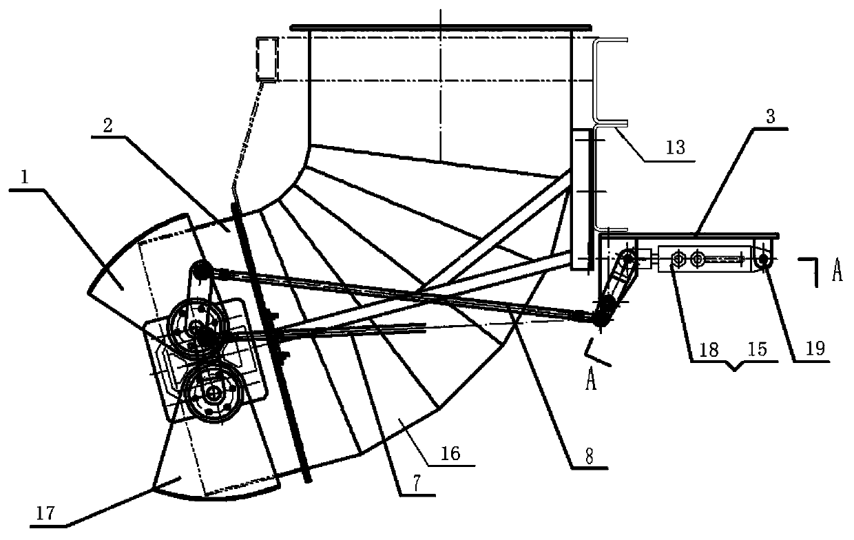 Snow blowing nozzle of jet snow remover