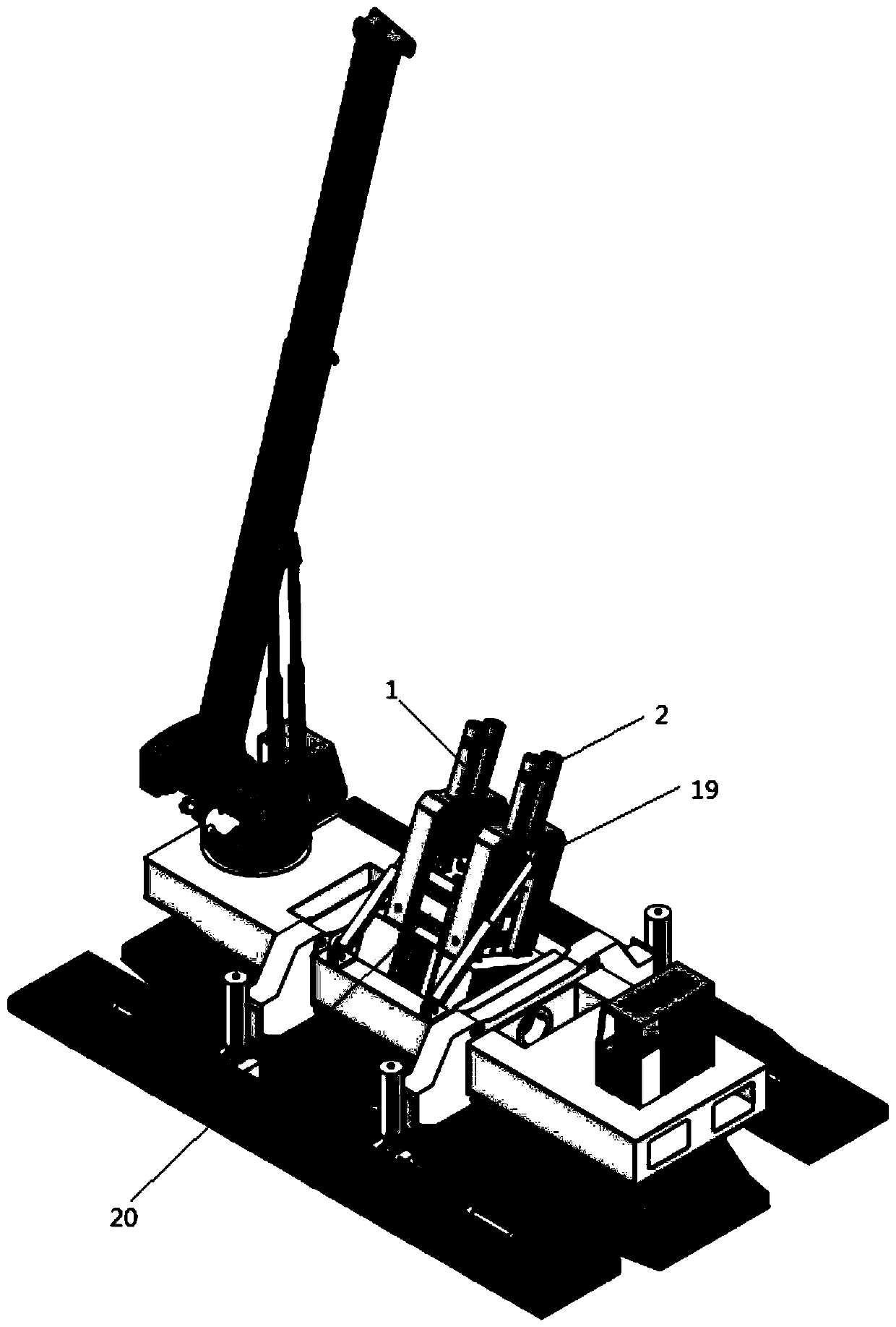 Inclined pile construction method of hydraulic static pile driver and portal frame assembly