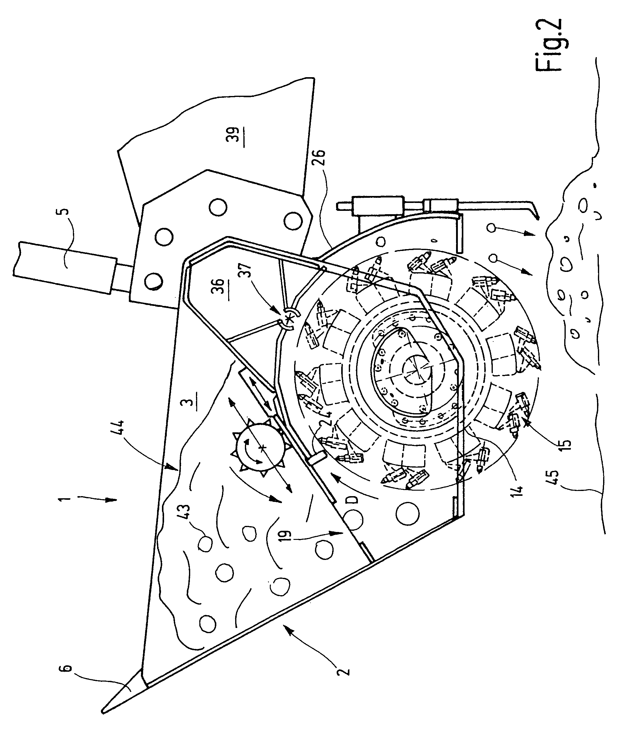 Milling device for floors, rock, excavated material or other material