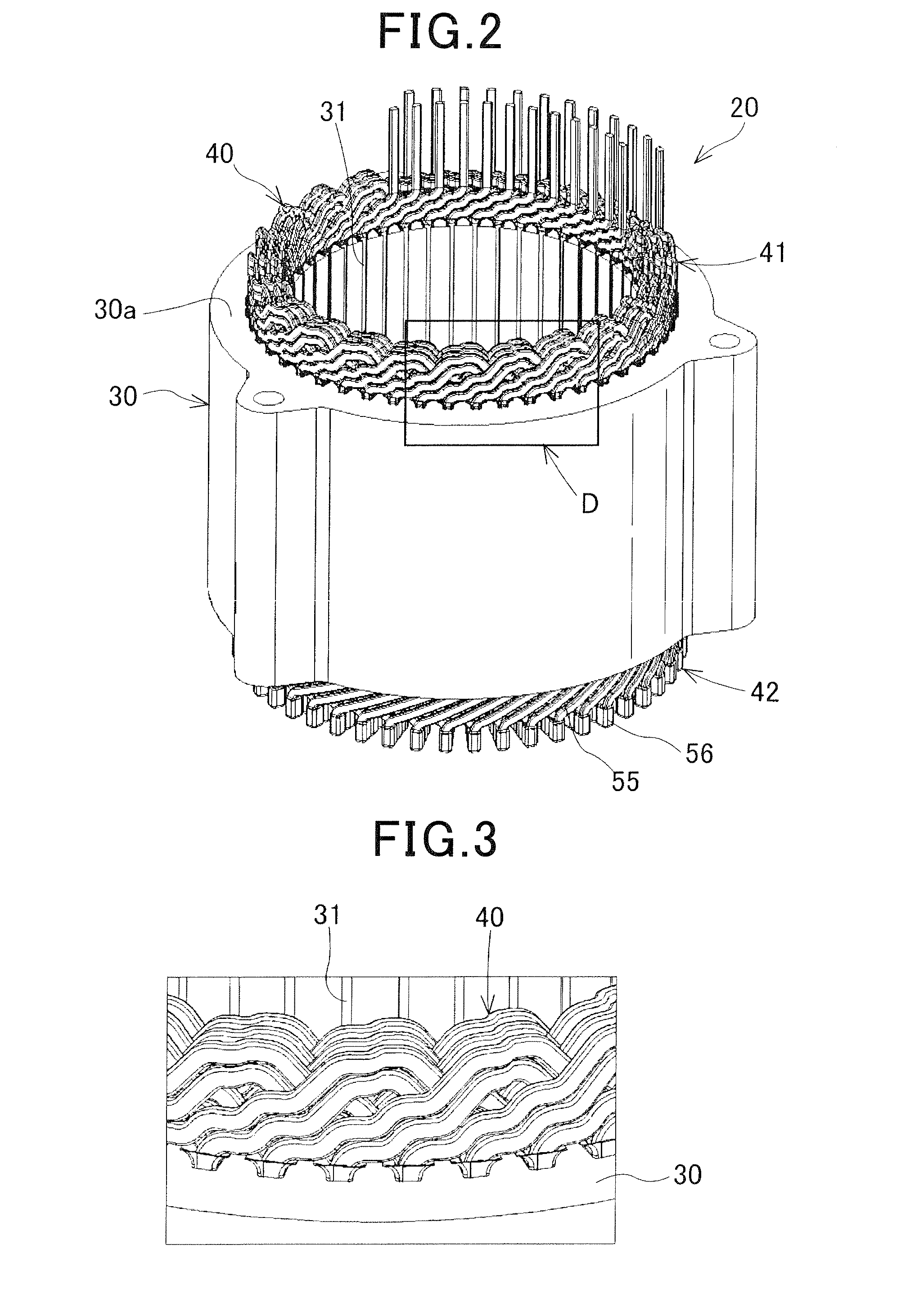 Stator for rotating electric machine