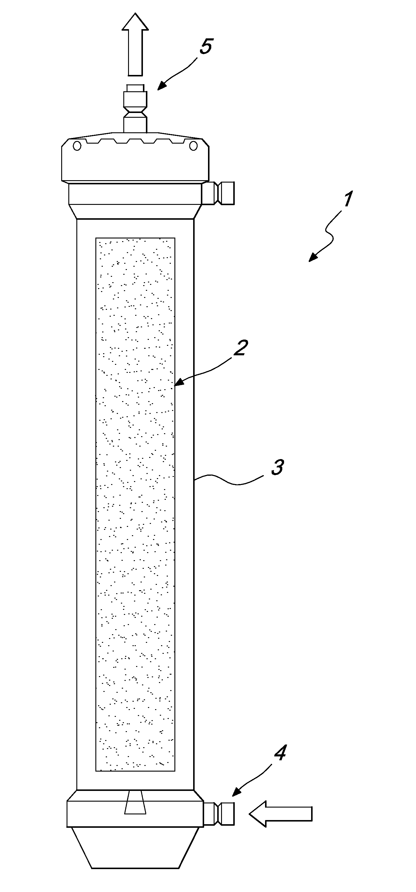 Device for reducing the content of polluting and/or unwanted substances, particularly in water and other fluids