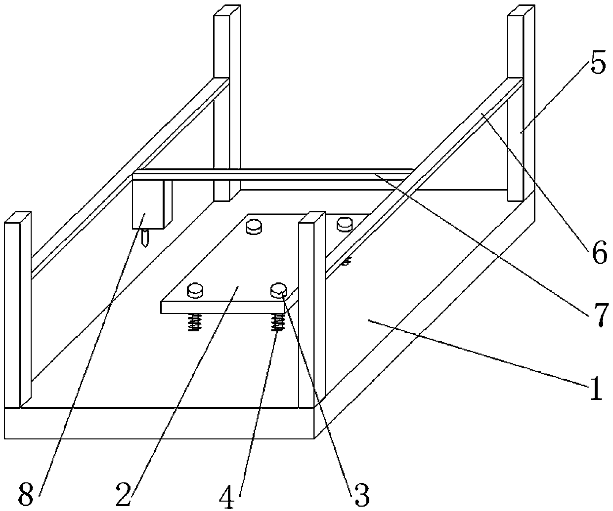 Printer chassis leveling device and leveling method