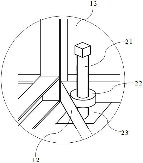 A steel formwork for automatic wharf box corner beams and a construction method for box corner beams