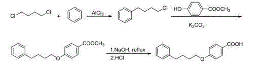 Novel process for synthesizing Pranlukast intermediate p-phenylbutoxybenzoic acid