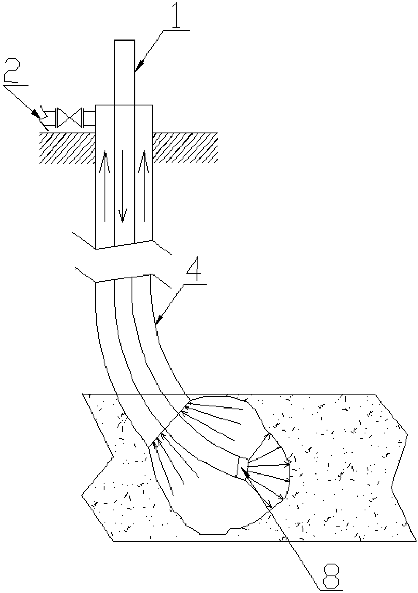 Underground gasification device and underground gasification method