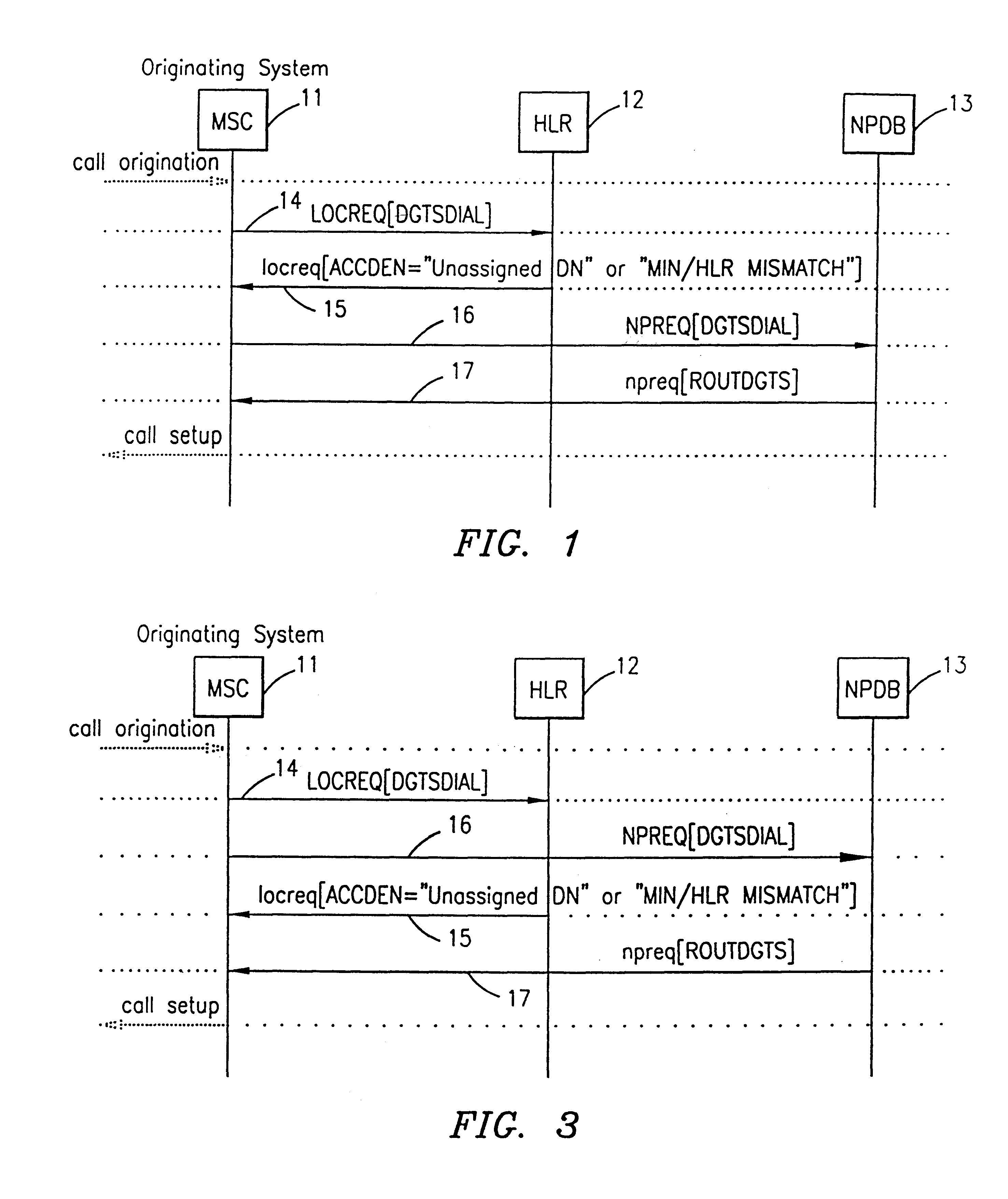 Home location register and method of routing calls to portable numbers in a radio telecommunications network