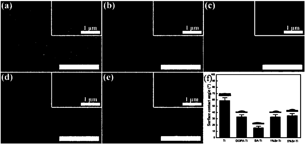 Preparation method of sodium alginate coating with strontium chelated on titanium surface