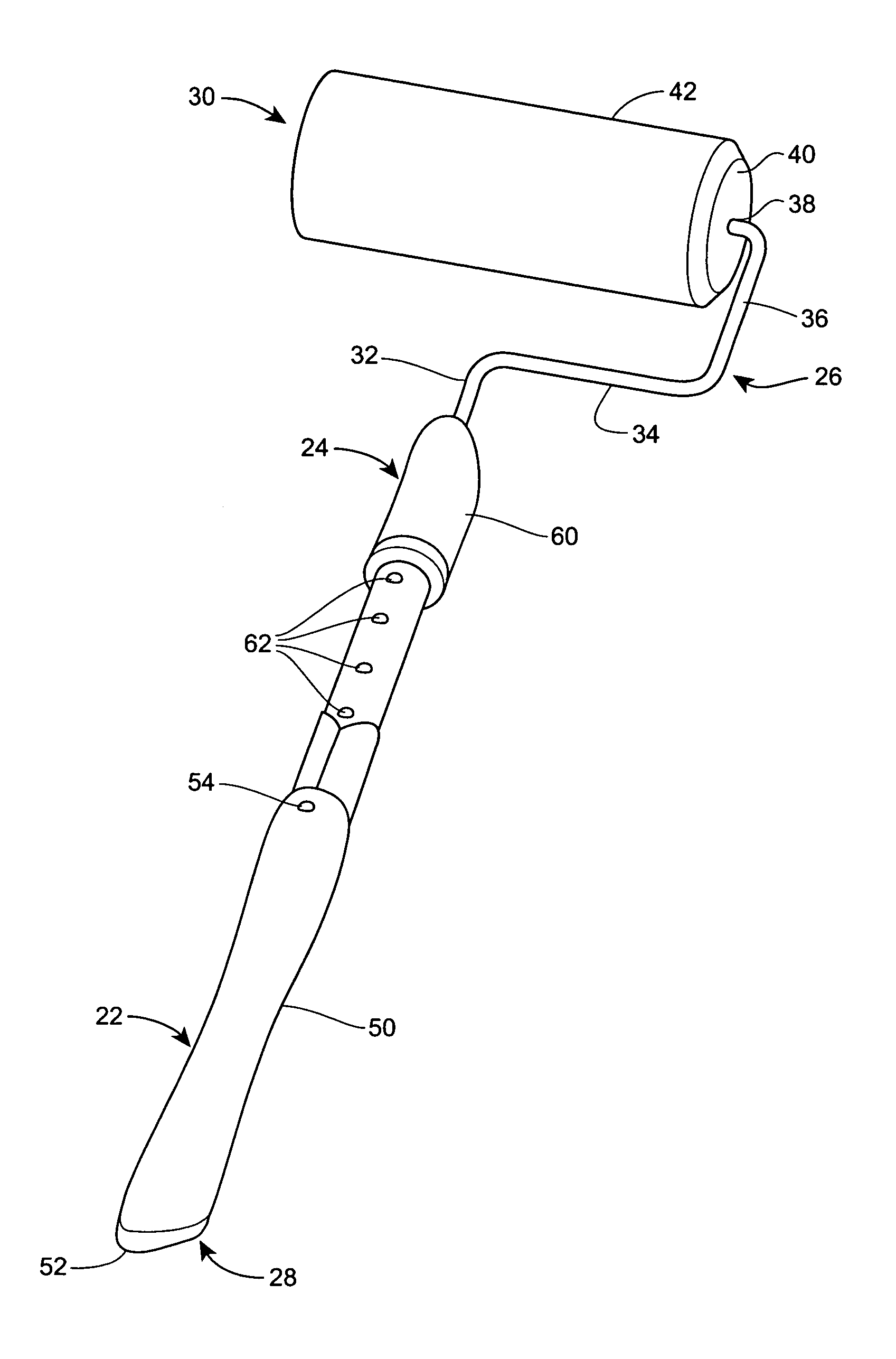 Paint roller with extendable handle