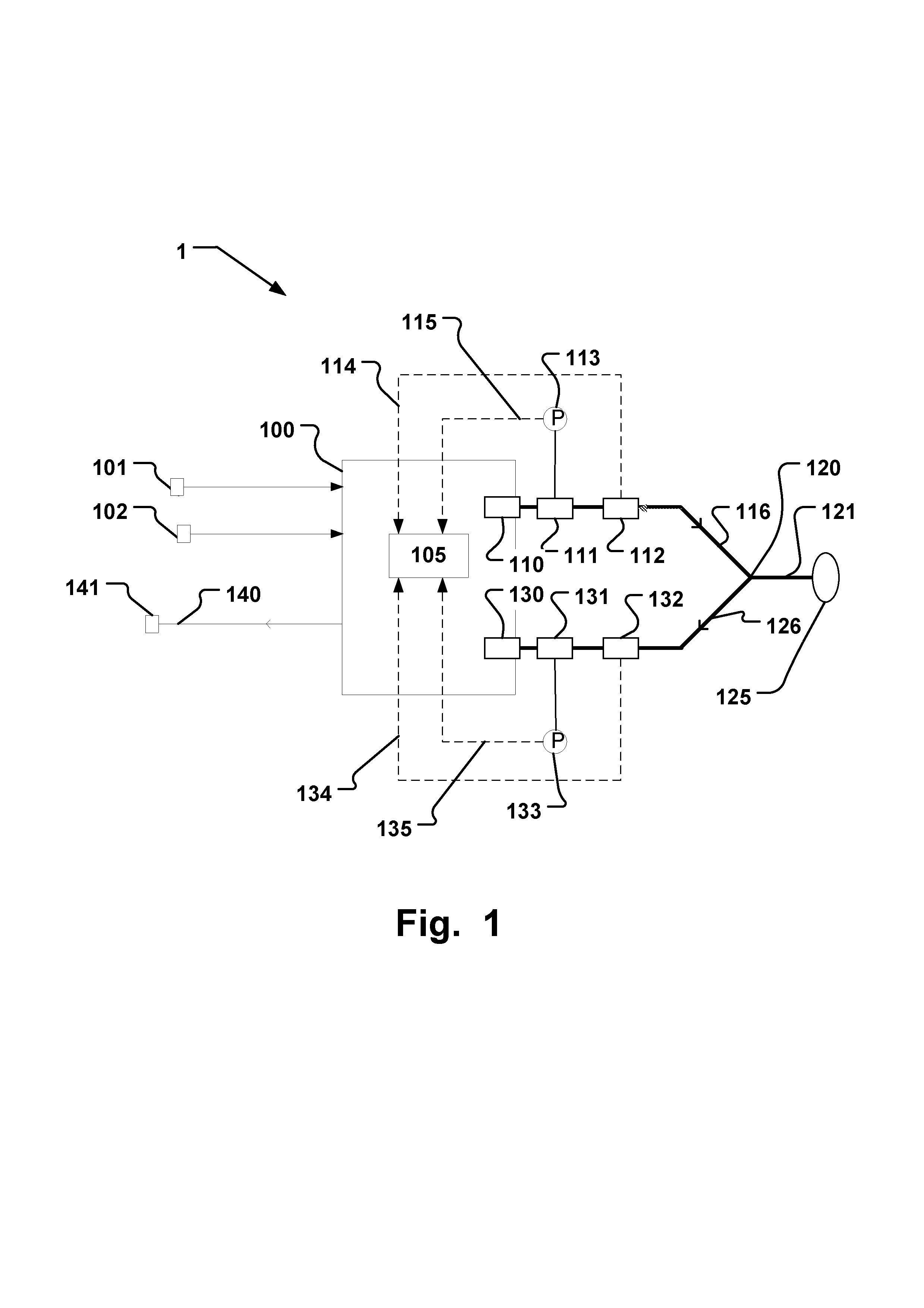 System and method for determination of transpulmonary pressure in a patient connected to a breathing apparatus