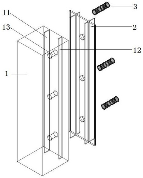 Reinforcing and vibration reducing fabricated wall connecting structure and mounting method thereof