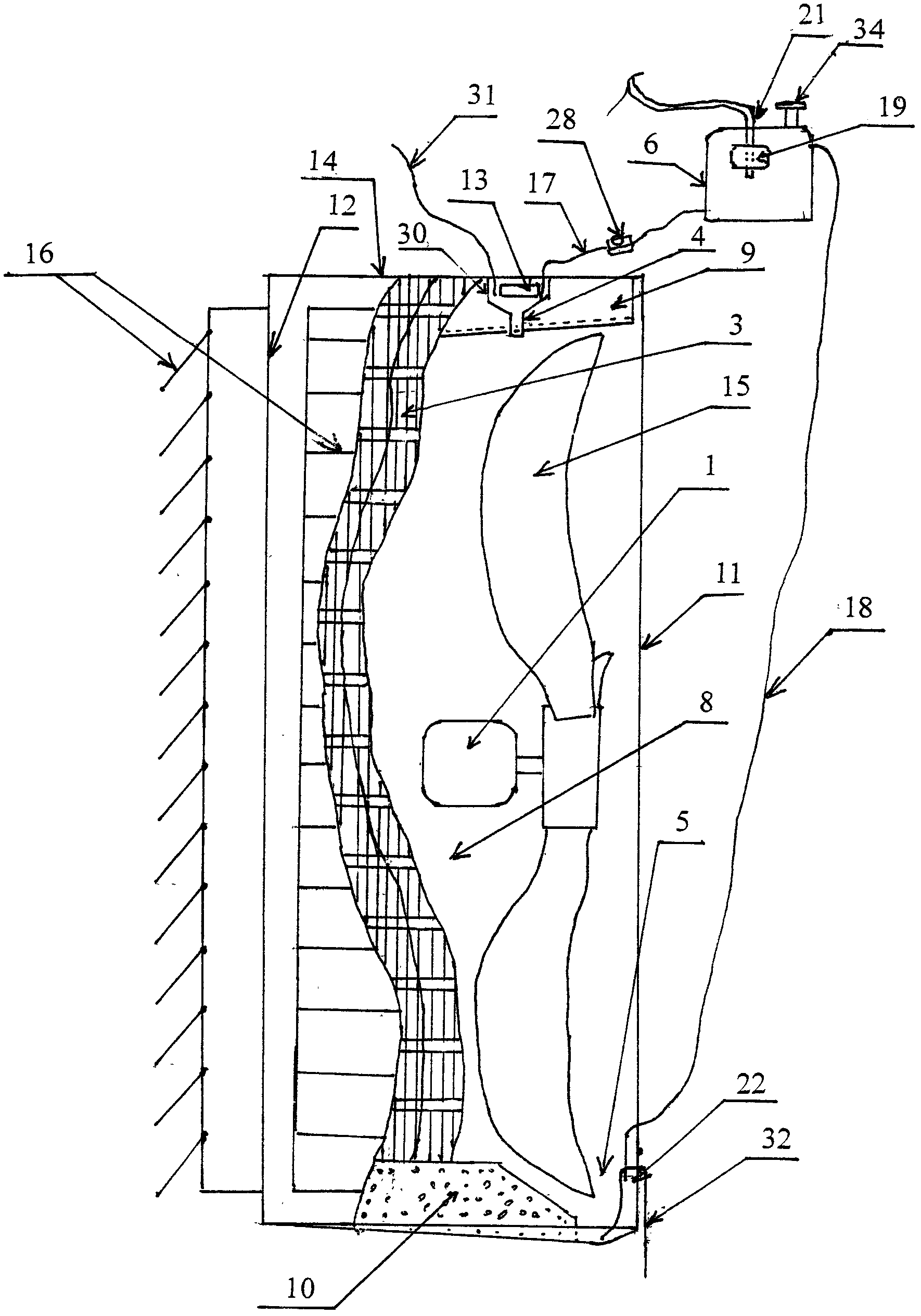 Splashing and air cooling combined condenser room with anti-frosting fan blades