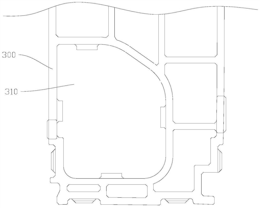 Side wall tool box opening mold switching structure and mold