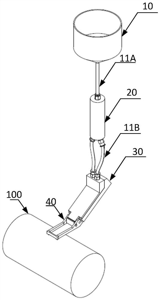 Powder feeding device and method for broadband laser cladding additive manufacturing