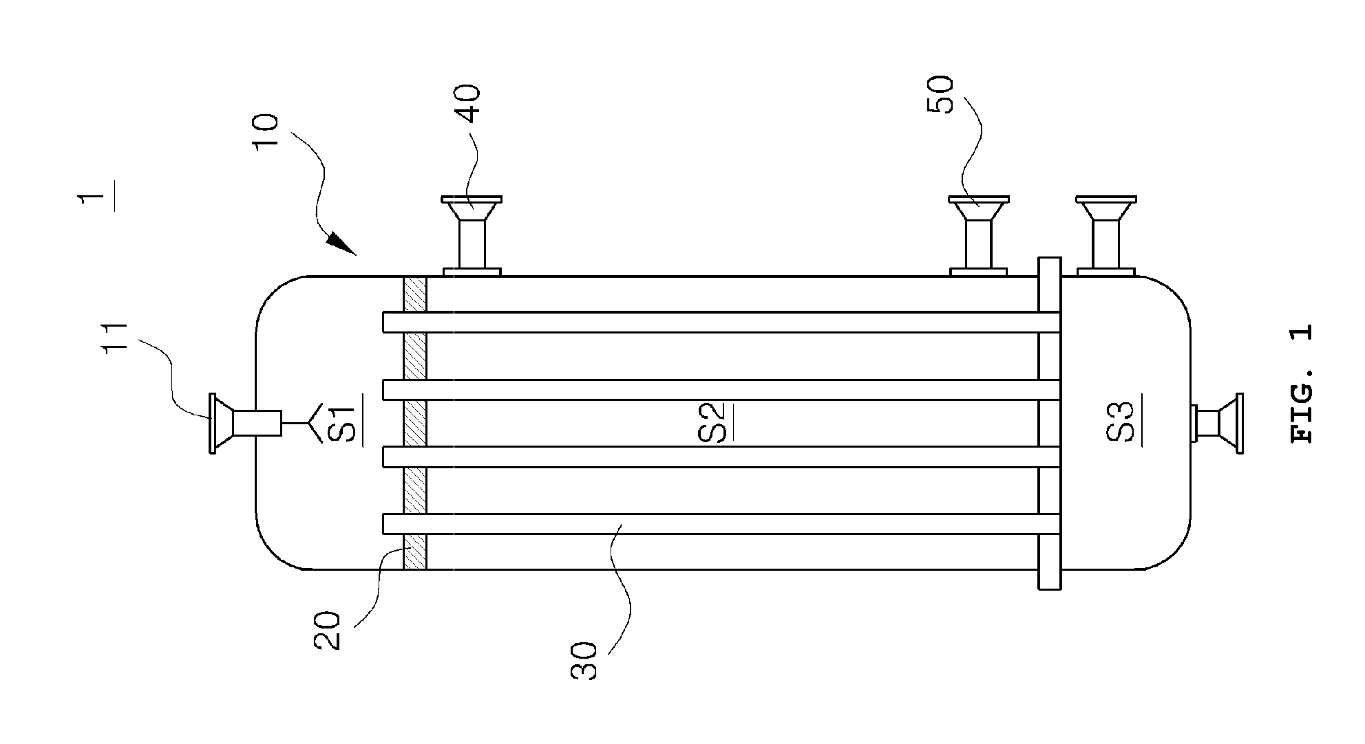 Stacked type falling film evaporator, zero liquid discharge system comprising the same, and zero liquid discharging method using the same