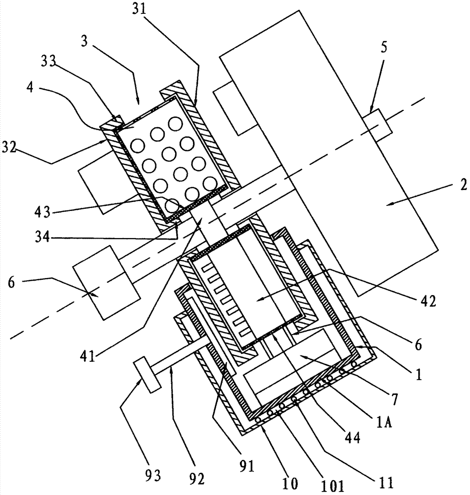 Improved device for slaughtering chicken, removing blood and blanching chicken