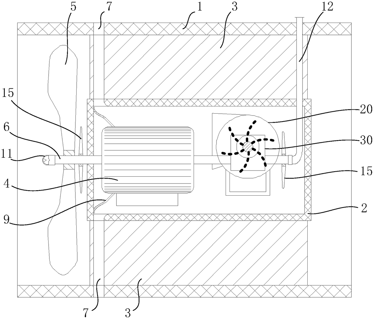 Novel high-temperature-resistant fire-fighting smoke-discharge fan