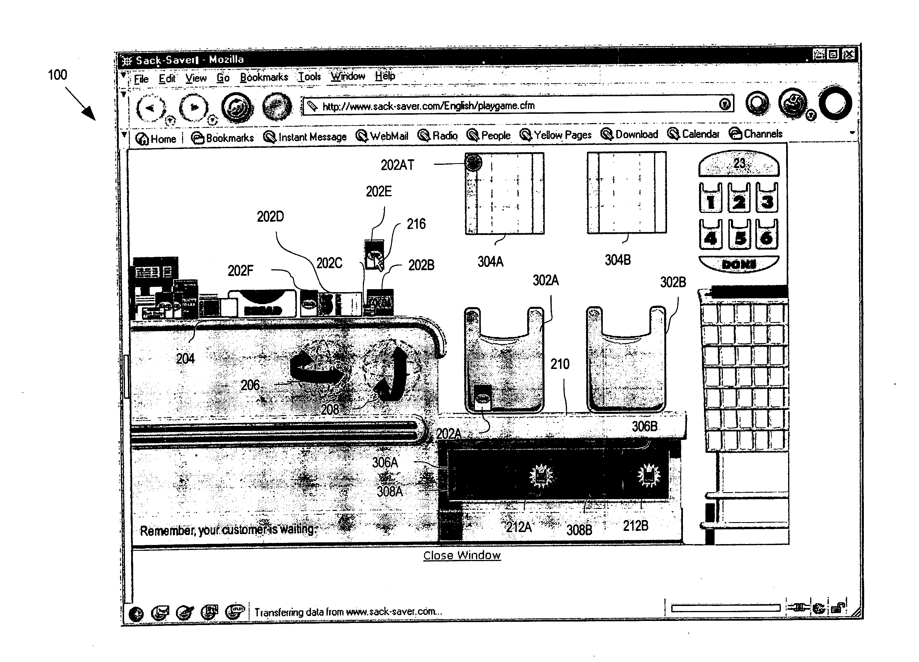 Interactive training system for merchandise bag packing and apparatus for same