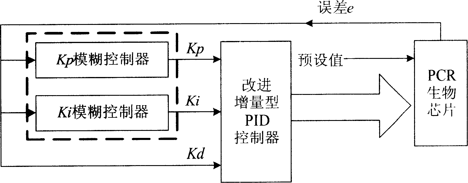 Polymerase chain reaction biochip temperature control method