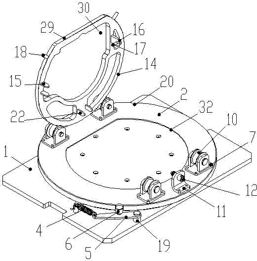 Rotary combined tray for forklift transmission assembly