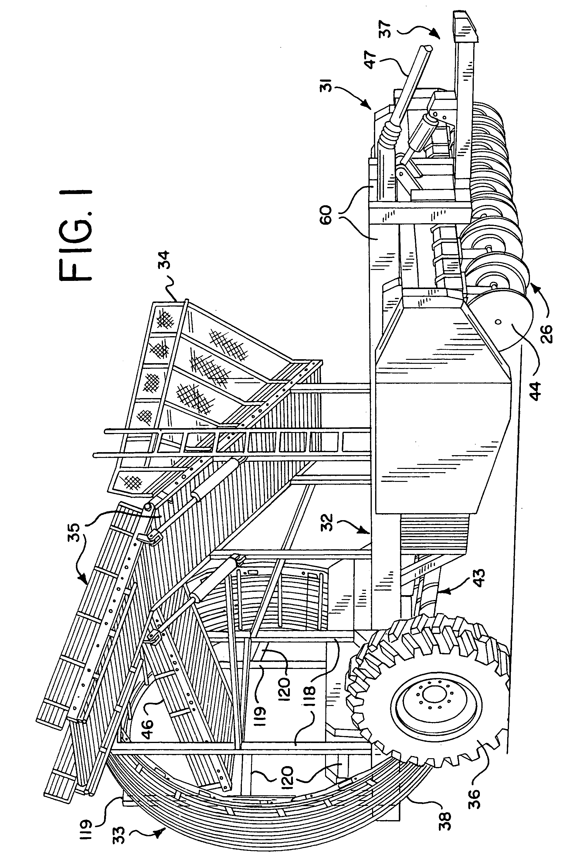 Continuous longitudinal flow root crop harvesting