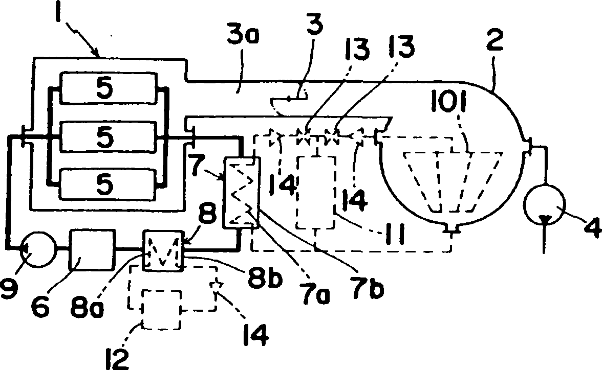 Steam condenser of vacuum plant