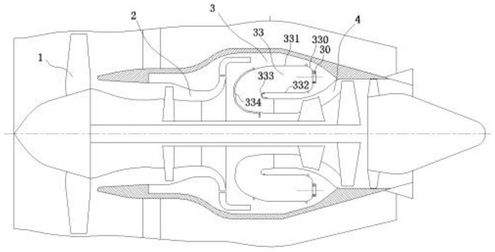 A cooling structure for the flame cylinder and the elbow of the backflow combustor