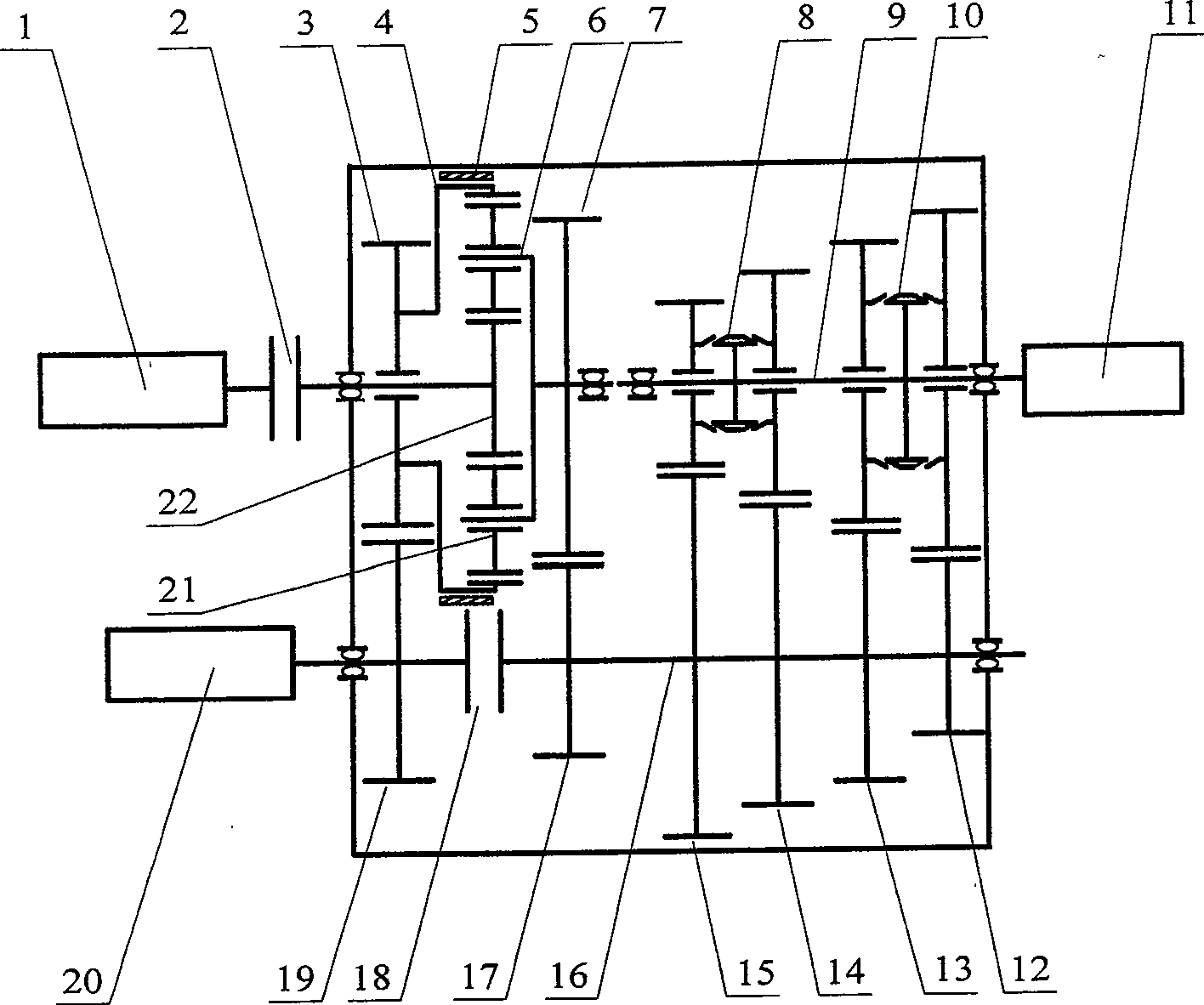 Hybrid power drive device based on mechanical automatic speed-changer