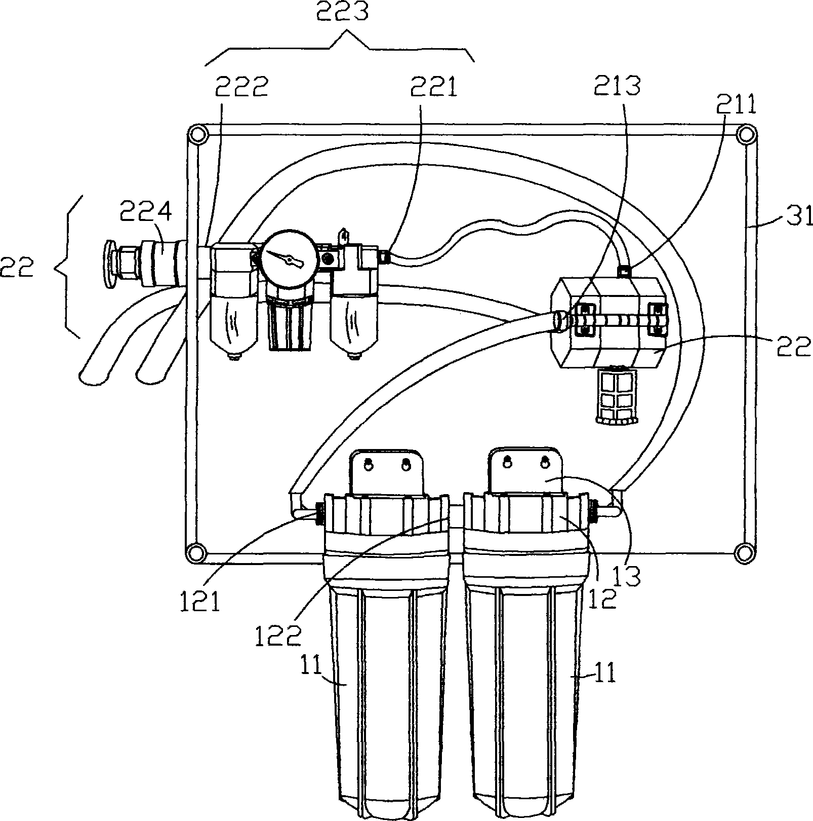 Fountain solution filtering method and device for printing