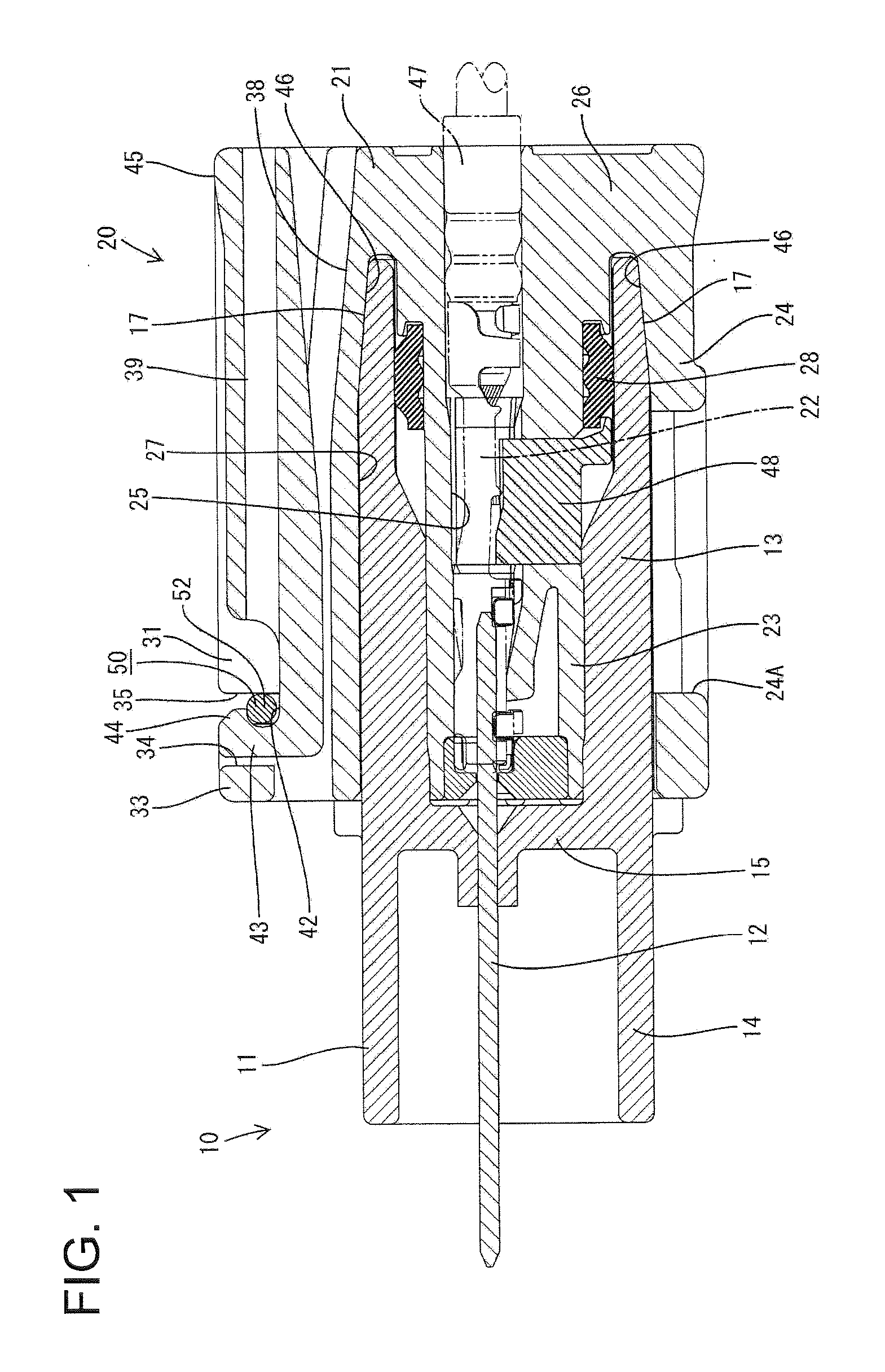 Connector device and locking structure