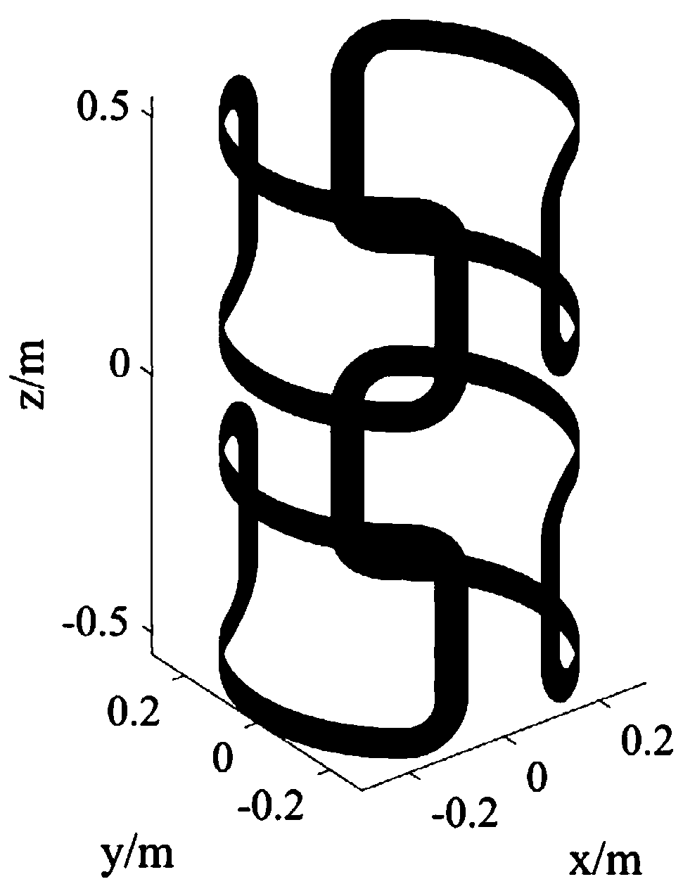 Radial superconducting uniform field coil with round corner and design method thereof