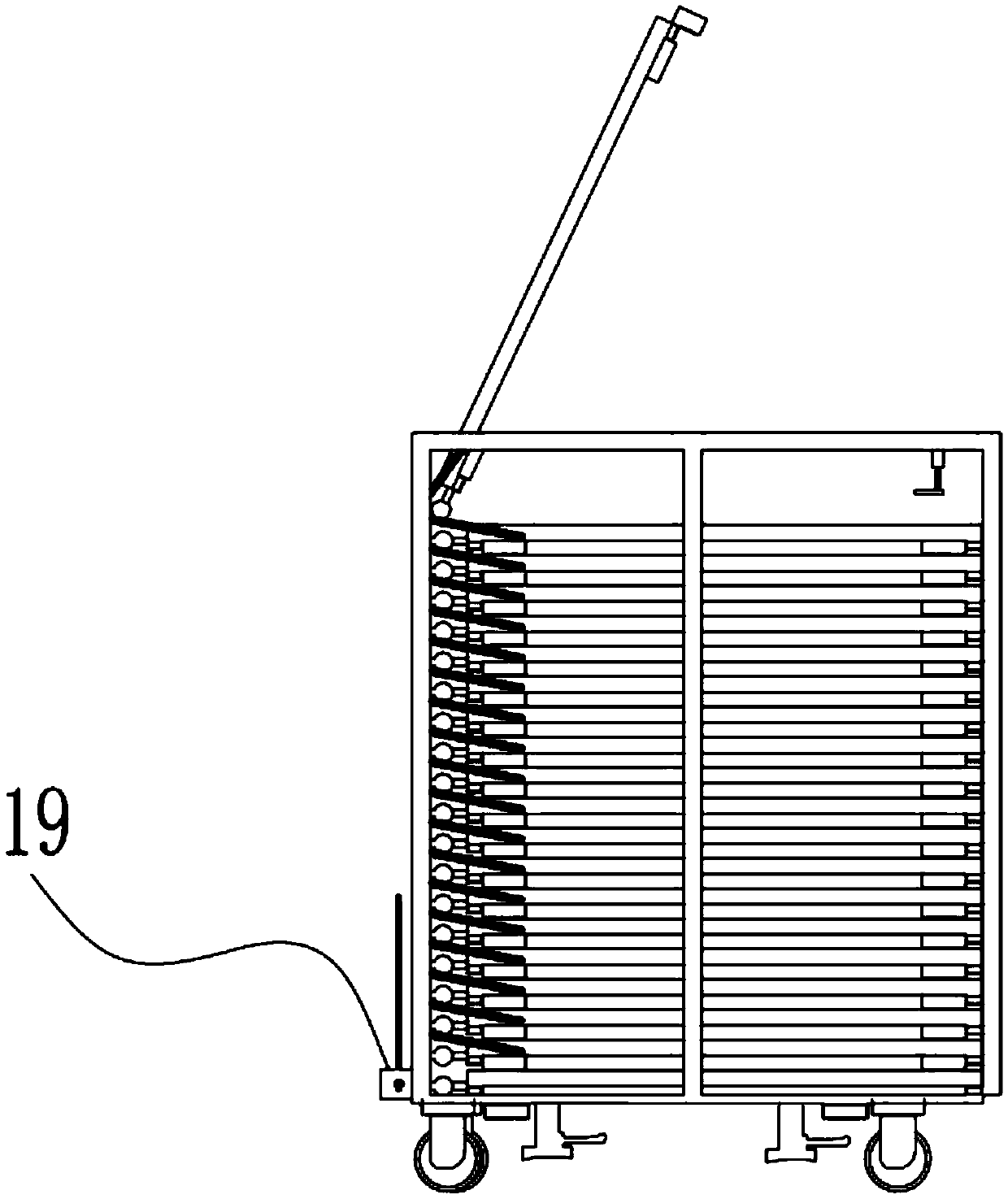 Side plate circulation trolley for plastic-sprayed metal plates