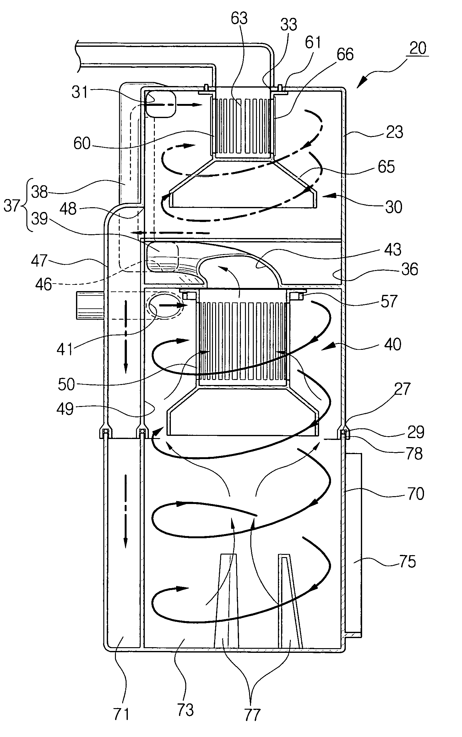 Cyclone type dust collecting apparatus of vacuum cleaner