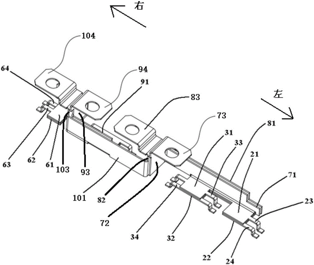 Combined electrode and three-level high power module thereof