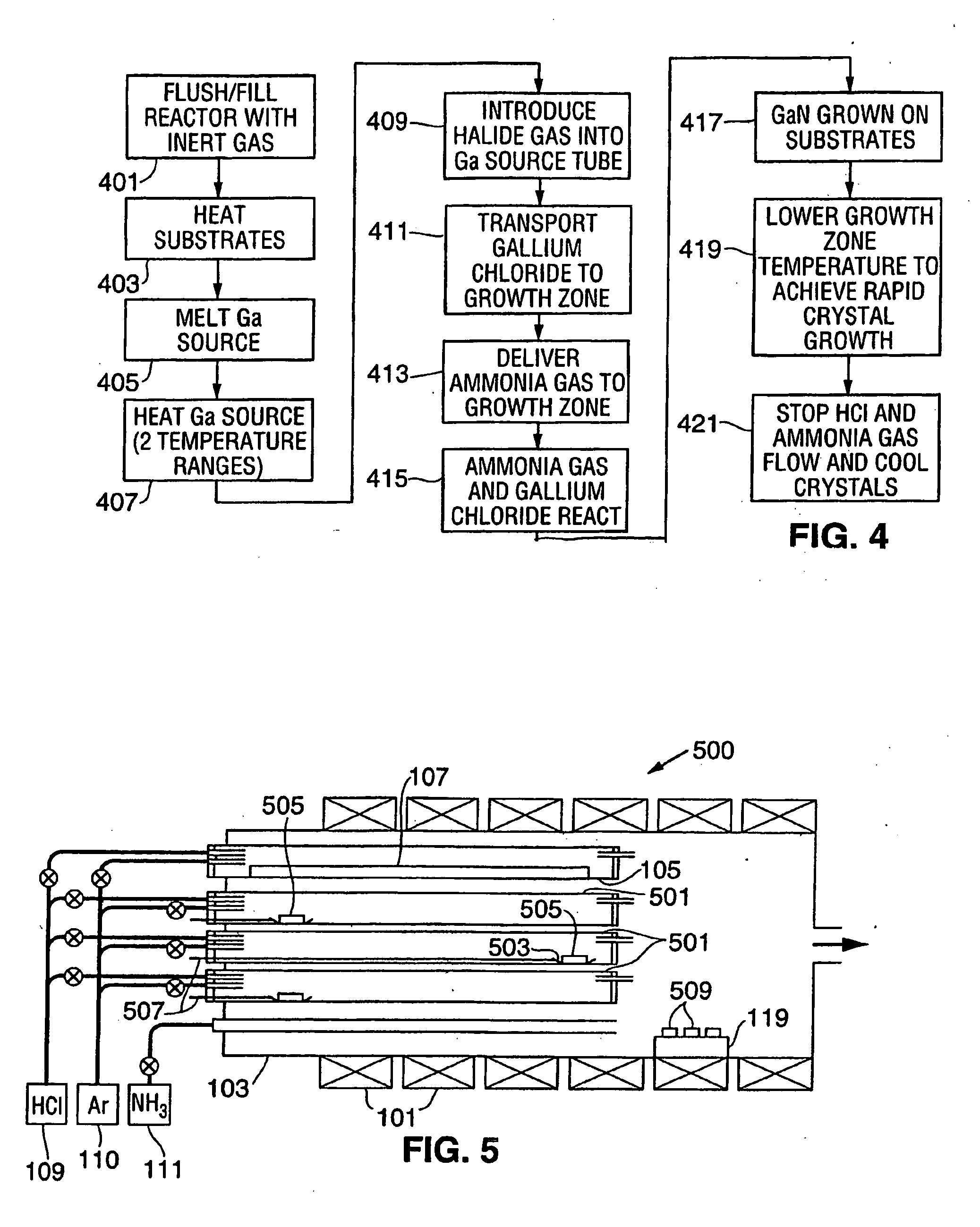 HVPE apparatus for simultaneously producing multiple wafers during a single epitaxial growth run