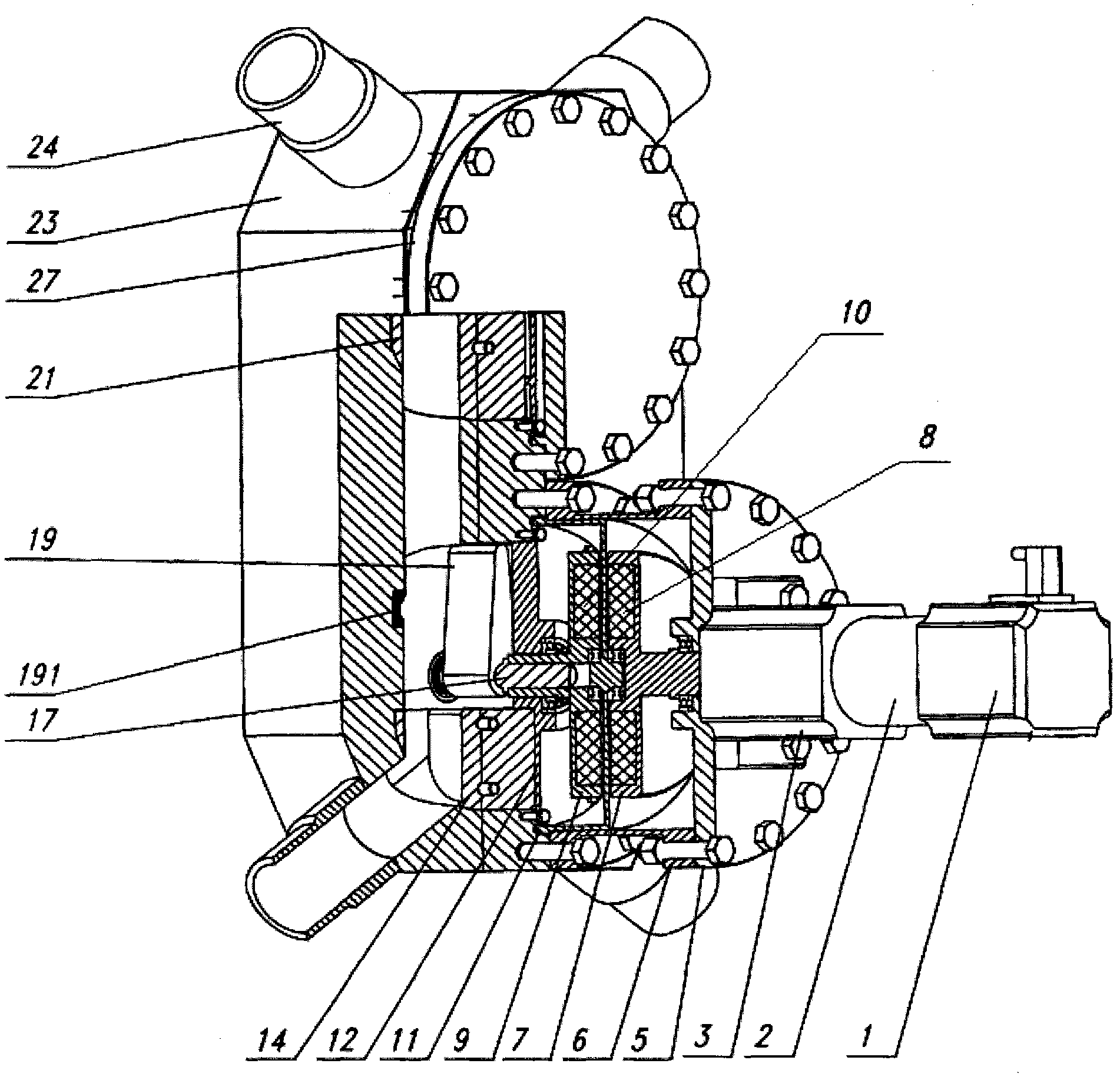 Cyclic bridging device of pebble-bed reactor fuel element pipelines