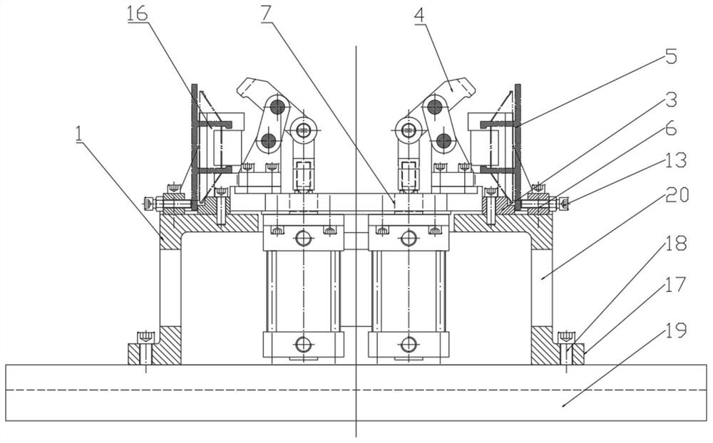 Brake shoe vertical machining clamp