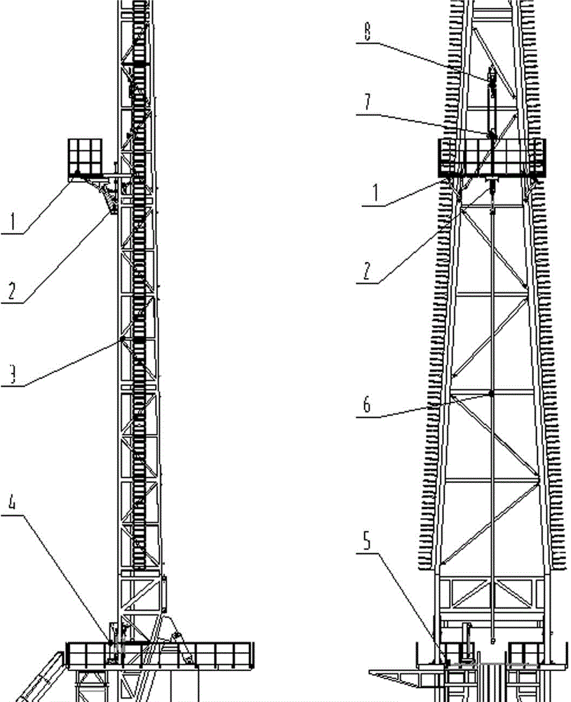 Drill pipe stand storage and fetching device and storage and fetching method