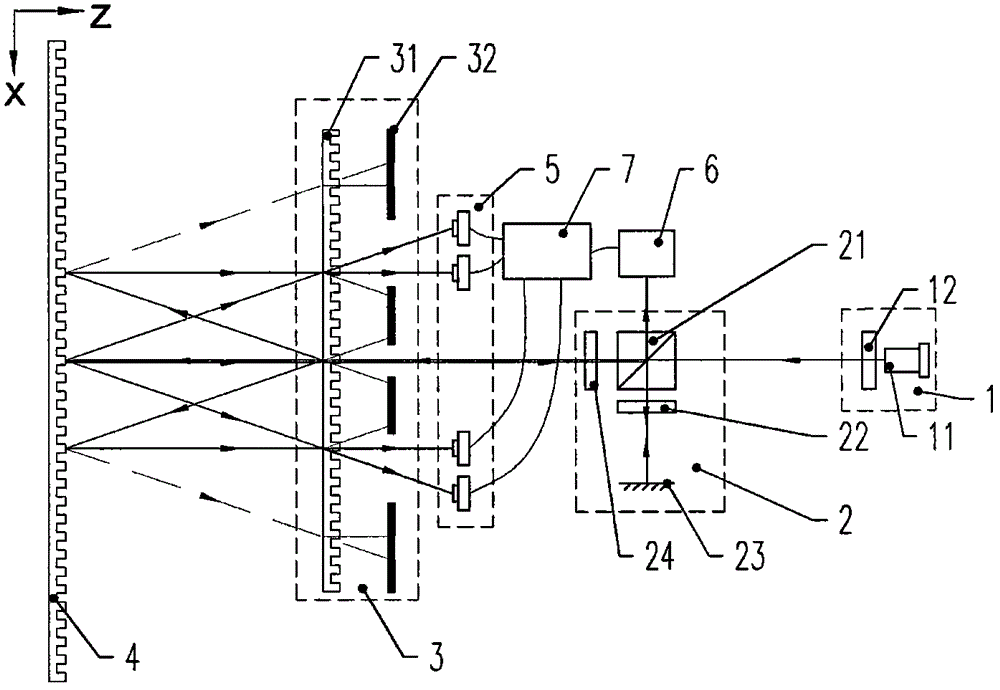 A Two-Dimensional Displacement Measuring Device Based on Diffraction Grating