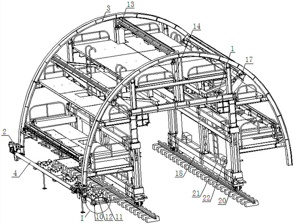 Jacking mechanism and trolley using same