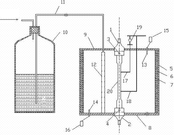 Low-temperature tensile test device for metal material