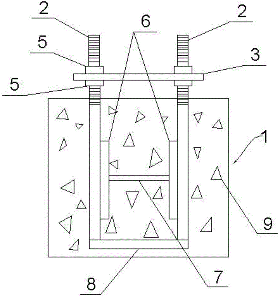 Concrete bearing platform used for steel-structure stand column