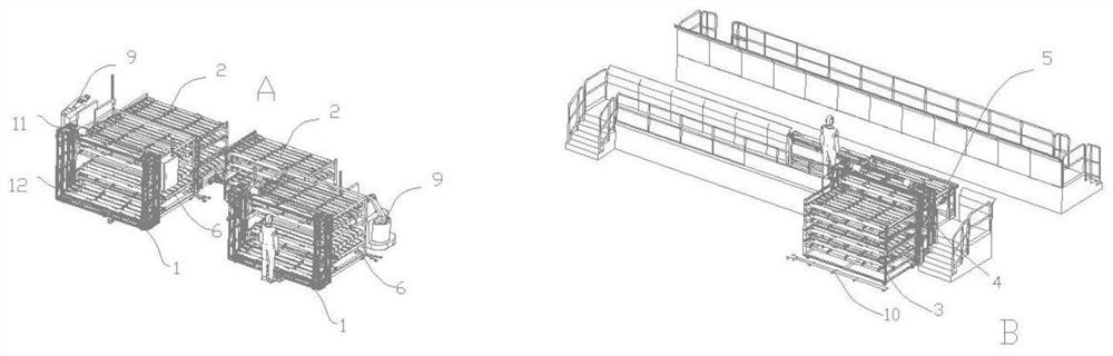 Automobile baggage holder and antenna base mixed sorting and automatic butt joint online and offline system