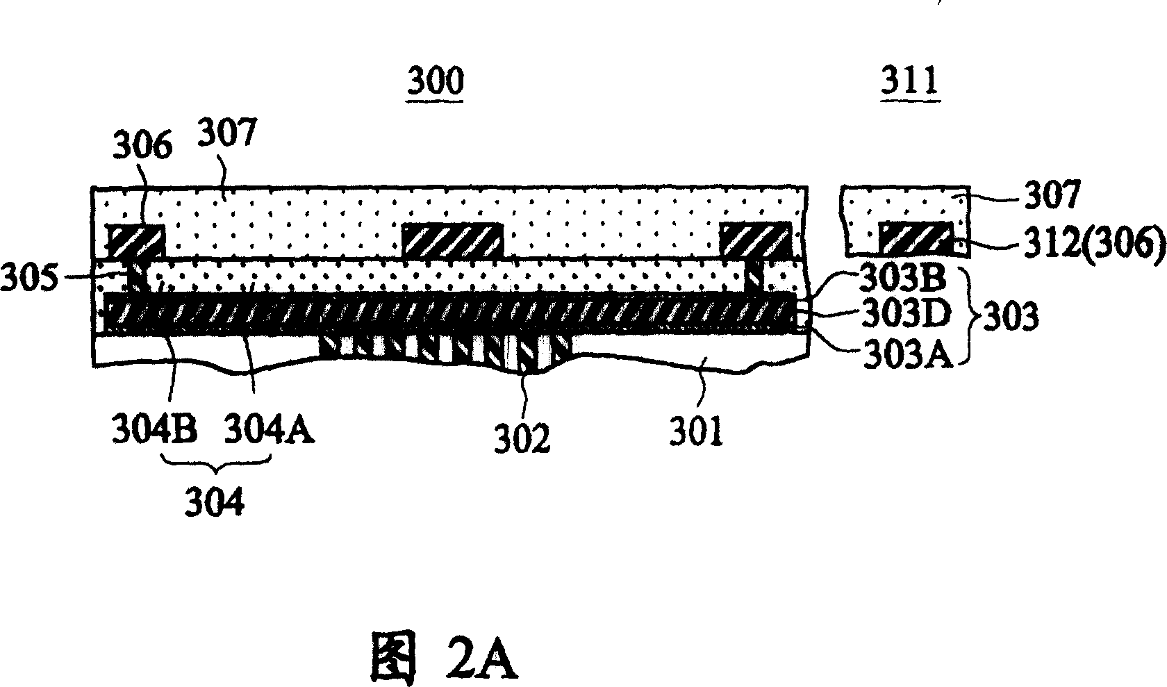 Capacitance type pressure sensing element structure and mfg. method