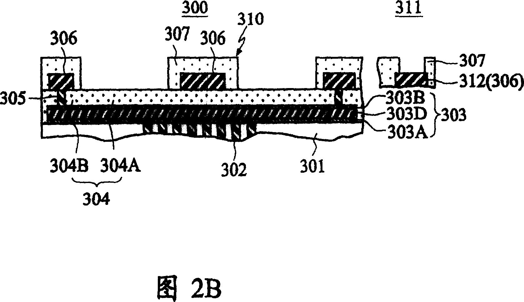 Capacitance type pressure sensing element structure and mfg. method