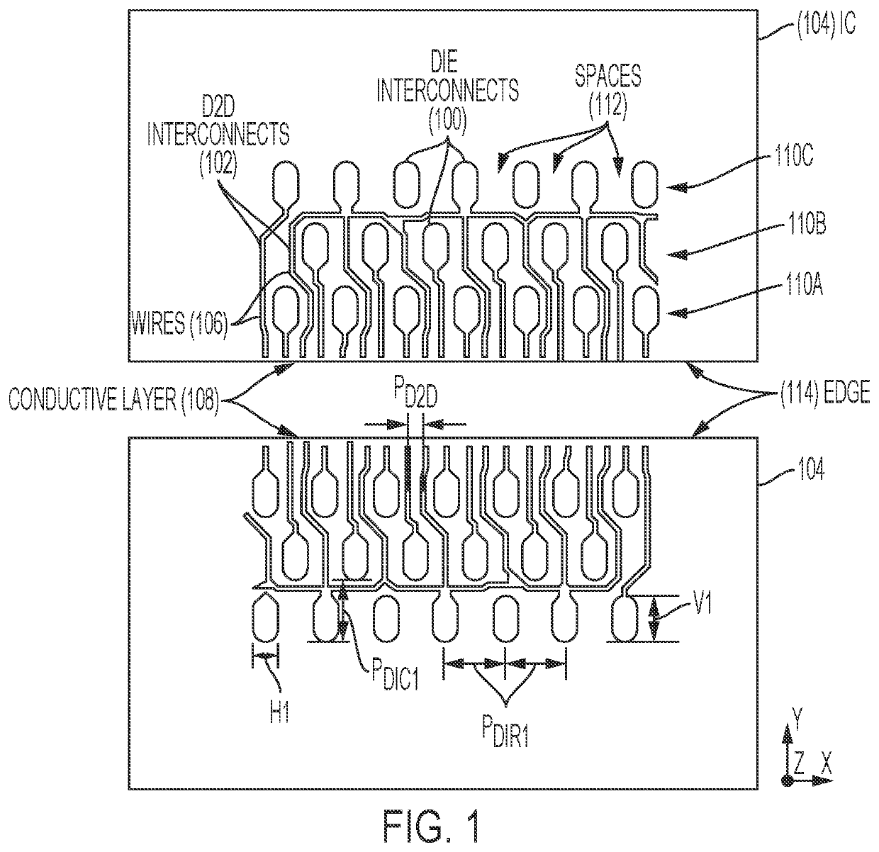 INTEGRATED CIRCUITS (ICs) WITH MULTI-ROW COLUMNAR DIE INTERCONNECTS AND IC PACKAGES INCLUDING HIGH DENSITY DIE-TO-DIE (D2D) INTERCONNECTS